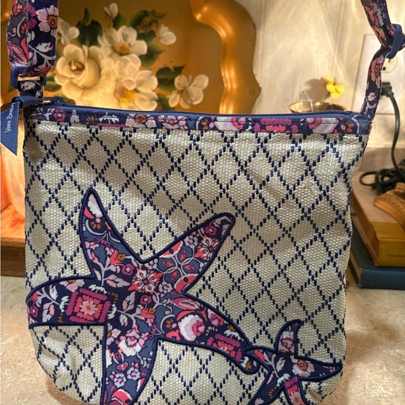Vera Bradley Blue and Pink Crossbody Bag with Adjustable Strap - Picture 2 of 11